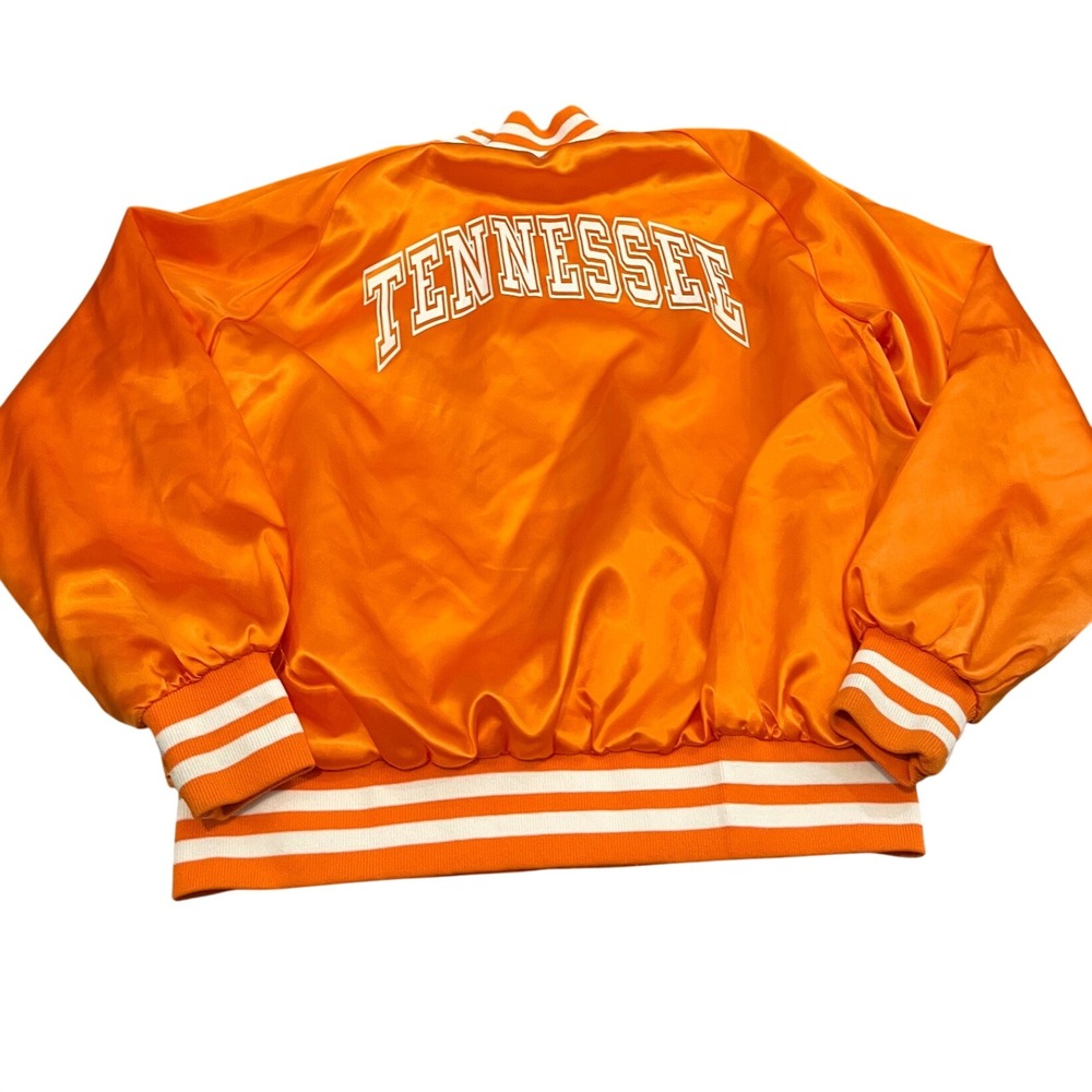 Westark Varsity Jacket Mens L Orange Tennessee Satin Bomber Made in USA